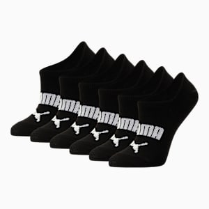 Chaussettes courtes tissu non éponge Femme [paquet de 6], BLACK / WHITE, extralarge